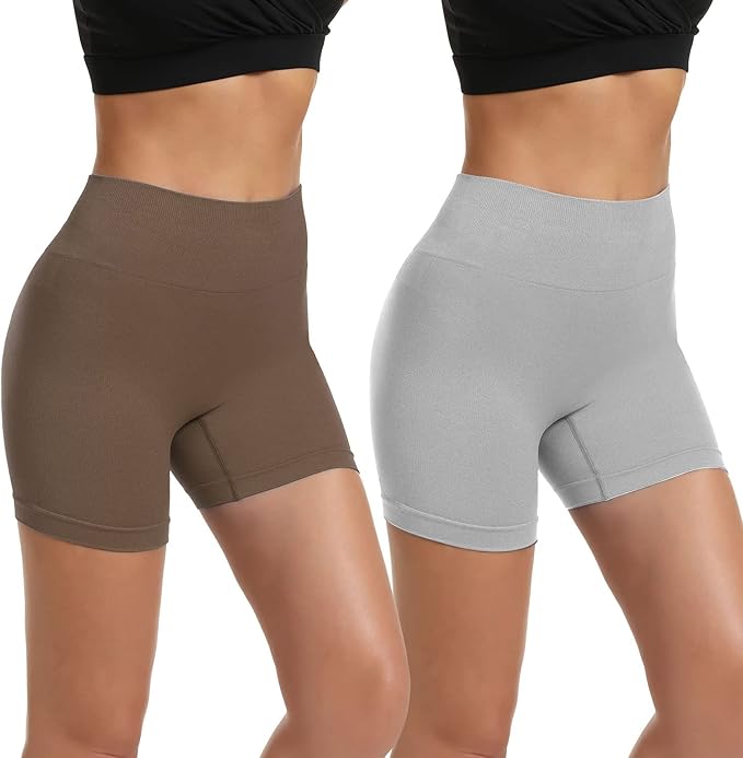 jq jqamazing 高腰瑜伽短裤女士氨纶锻炼短裤 5 英寸内缝骑行短裤适合